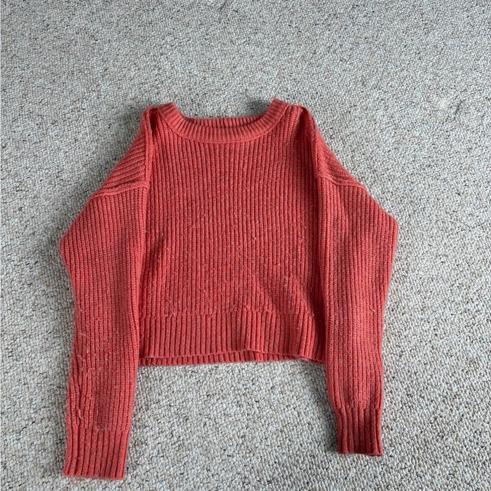 American Eagle Outfitters Women's Red Crew Neck Sweater